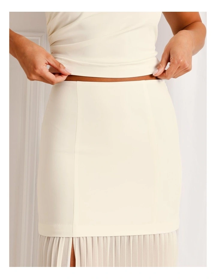 Co-Ord Pleated Sheer Maxi Skirt in Ivory image 5