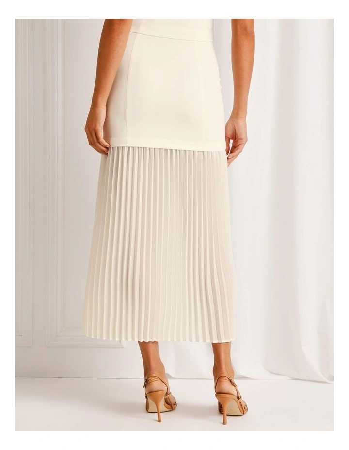 Co-Ord Pleated Sheer Maxi Skirt in Ivory image 6