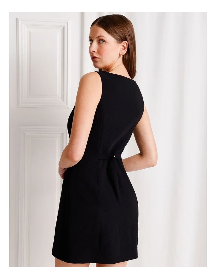 Tailored Button Up Mini Dress in Black image 6