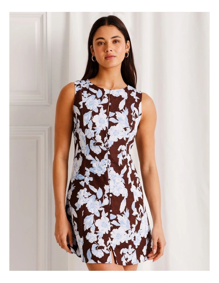 Button Front Mini Dress in Assorted image 1