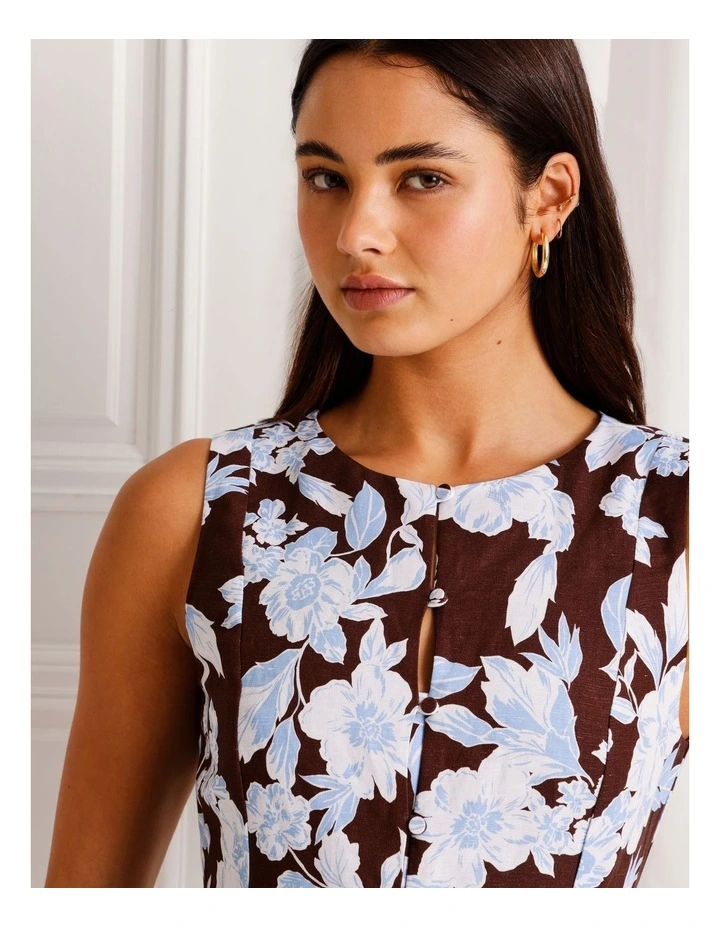 Button Front Mini Dress in Assorted image 4