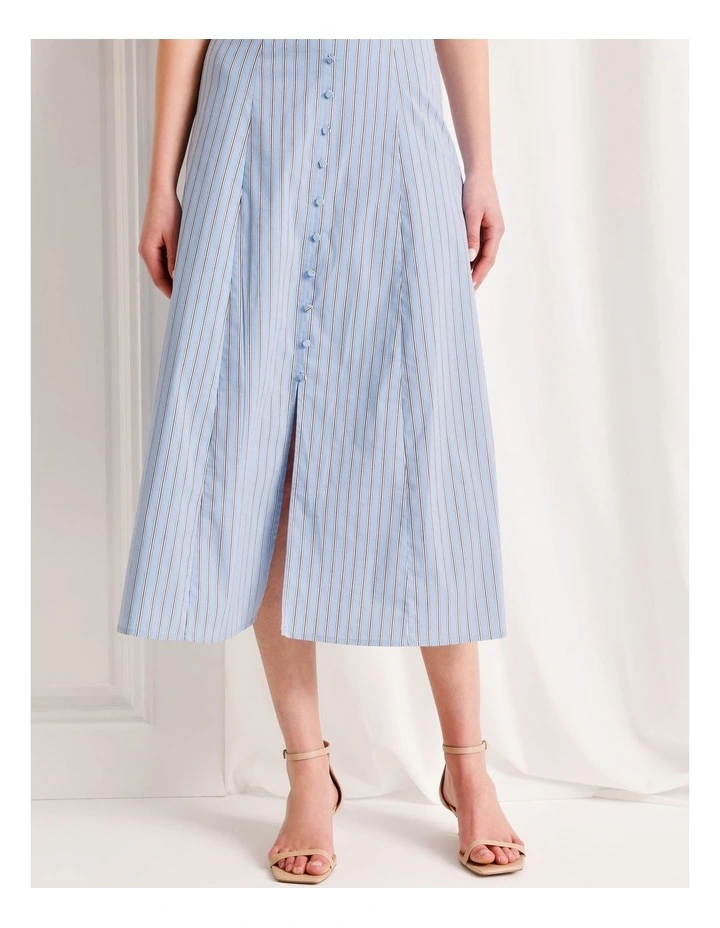 Poplin Halter Neck Midi Dress in Blue image 4