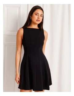 Flared Mini Dress in Black