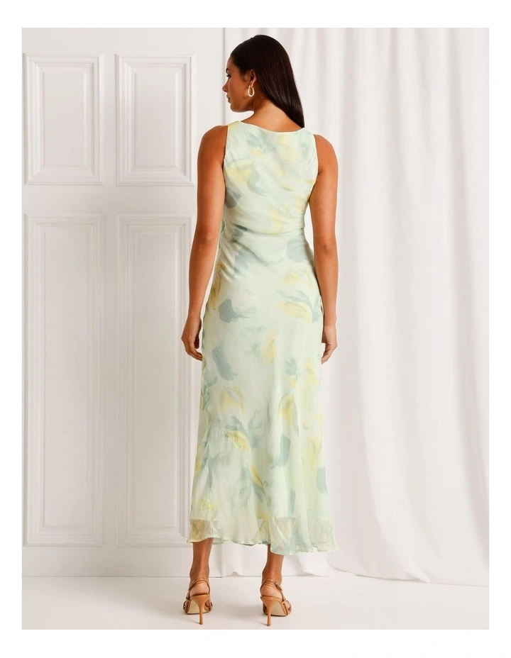 Cowl Neck Bias Cut Maxi Dress in Mint image 5