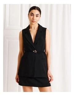 Sleeveless Blazer in Black