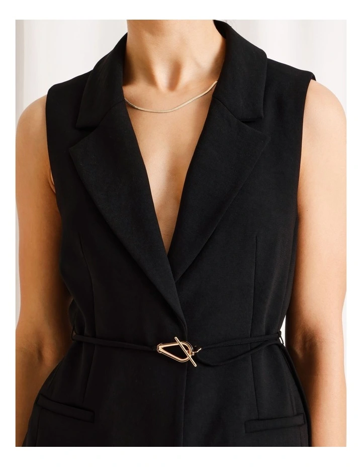 Sleeveless Blazer in Black image 5