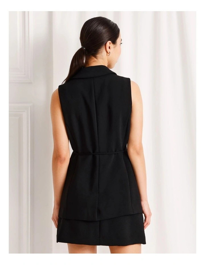 Sleeveless Blazer in Black image 6