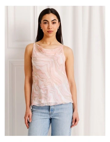 Cowl Neck Halter Top in Pink