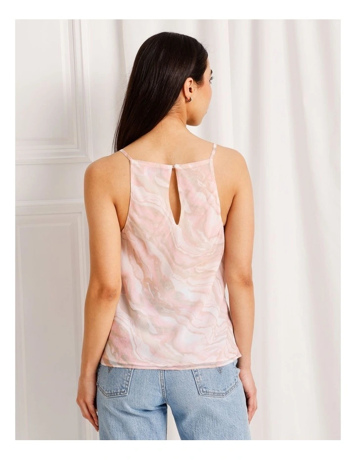 Cowl Neck Halter Top in Pink image 5