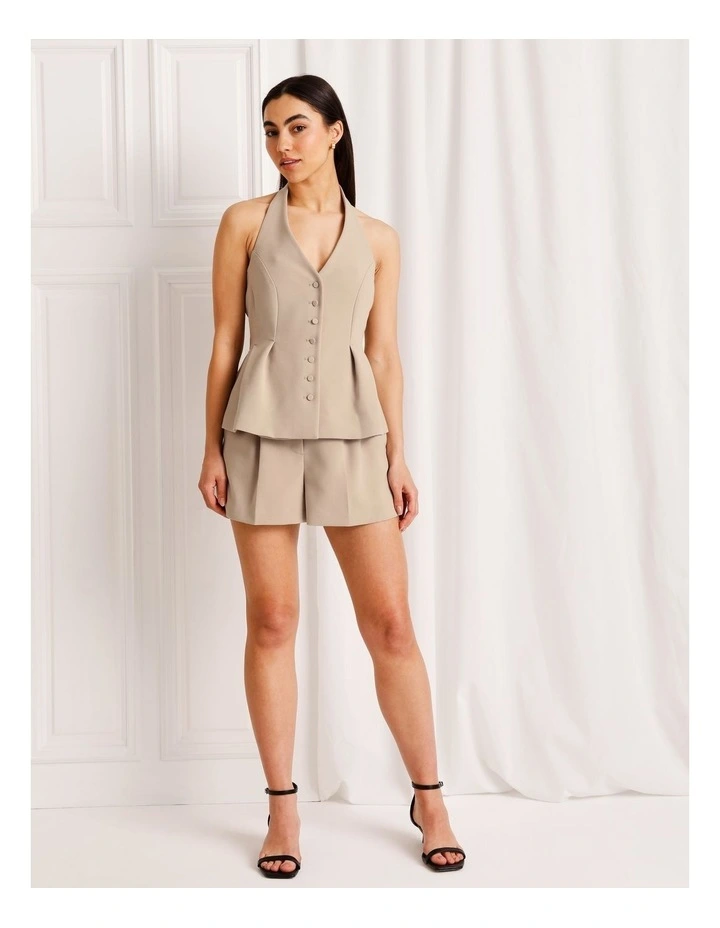 Halter Neck Vest in Taupe image 2