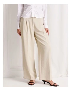 Pleat Wide Leg Pant in Stone