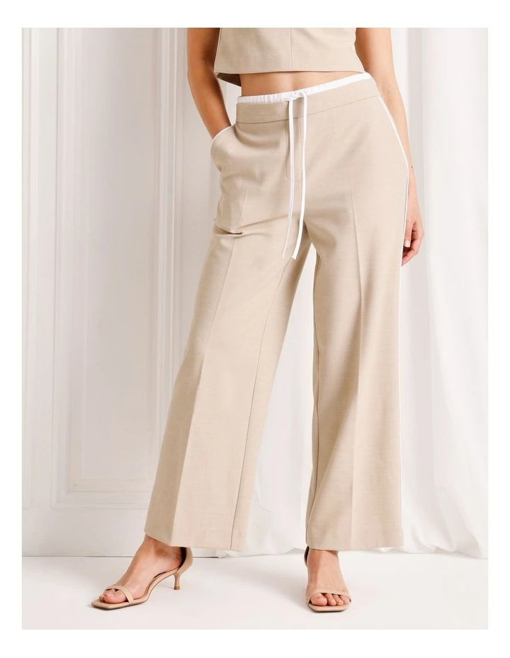 Elastic Waist Wide Leg Pant in Taupe image 2