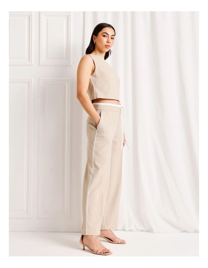 Elastic Waist Wide Leg Pant in Taupe image 3