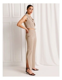 Bootcut Pant With Split Hem in Taupe
