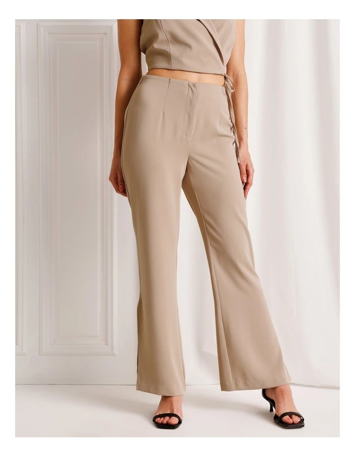 Bootcut Pant With Split Hem in Taupe image 2