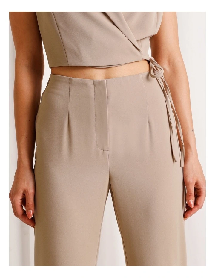 Bootcut Pant With Split Hem in Taupe image 3