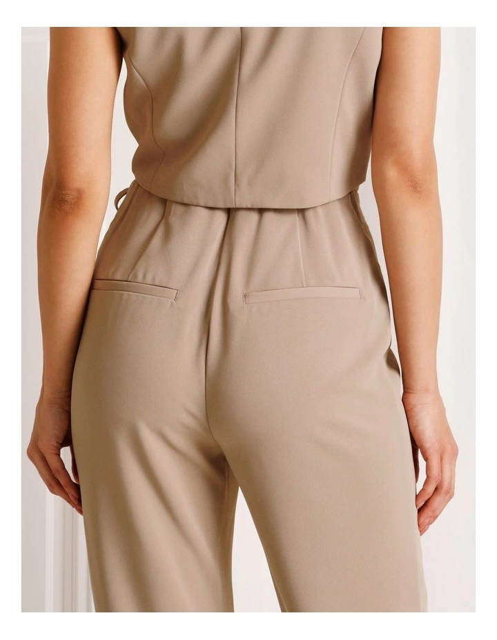 Bootcut Pant With Split Hem in Taupe image 6