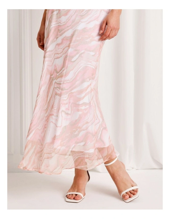 Cowl Neck Bias Cut Maxi Dress in Pink image 3