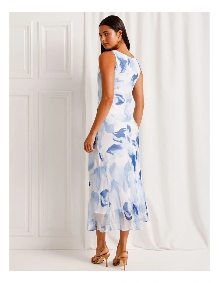 Cowl Neck Bias Cut Maxi Dress in Sky Blue image 6
