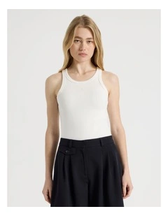 Racer Tank in White
