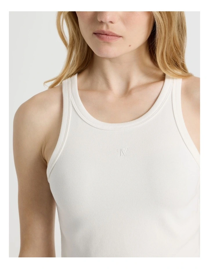 Racer Tank in White image 5