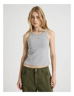 Racer Tank in Gray Marle