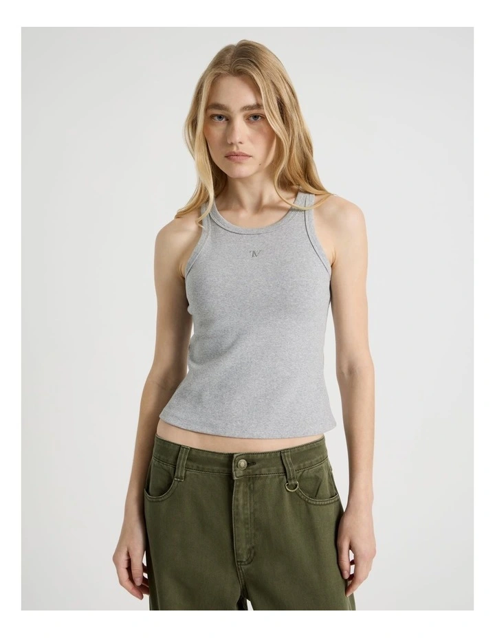 Racer Tank in Gray Marle image 1