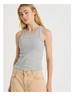 Racer Tank in Gray Marle