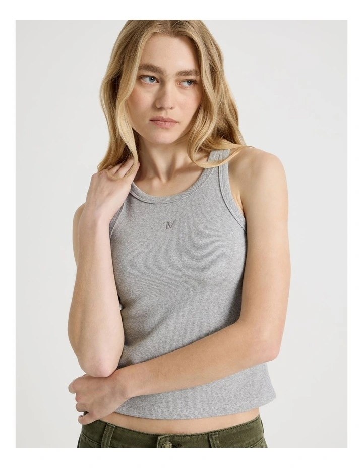 Racer Tank in Gray Marle image 3
