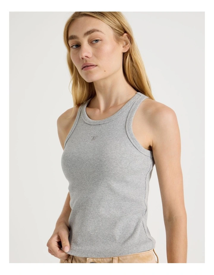 Racer Tank in Gray Marle image 4