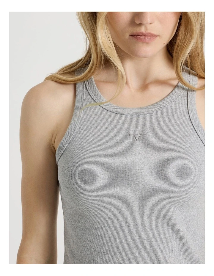 Racer Tank in Gray Marle image 5