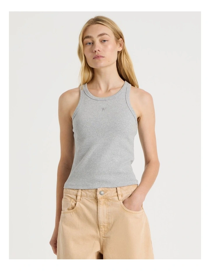 Racer Tank in Gray Marle image 5
