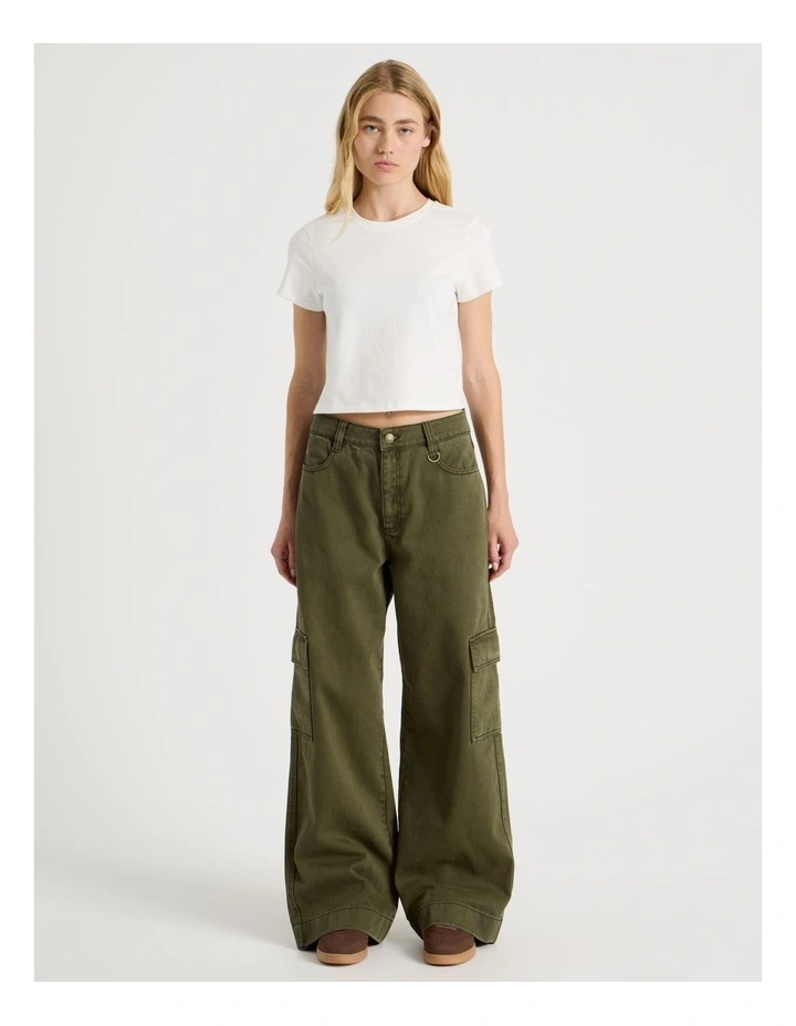 Short Sleeve Crop Tee in White image 4