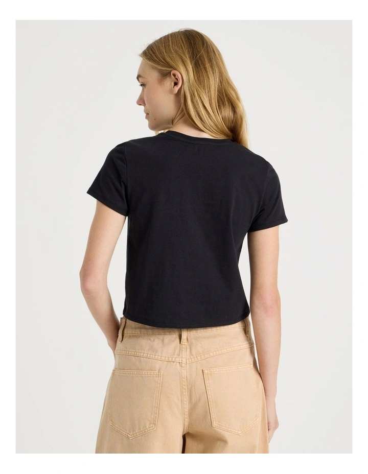 Short Sleeve Crop Tee in Black image 6
