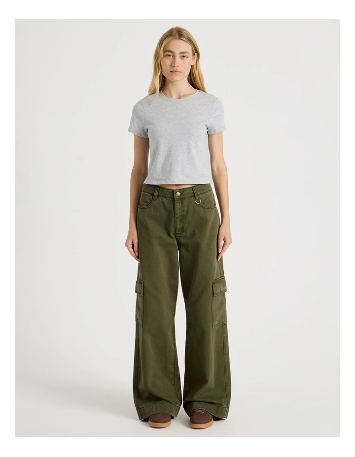 Short Sleeve Crop Tee in Grey Marle image 2