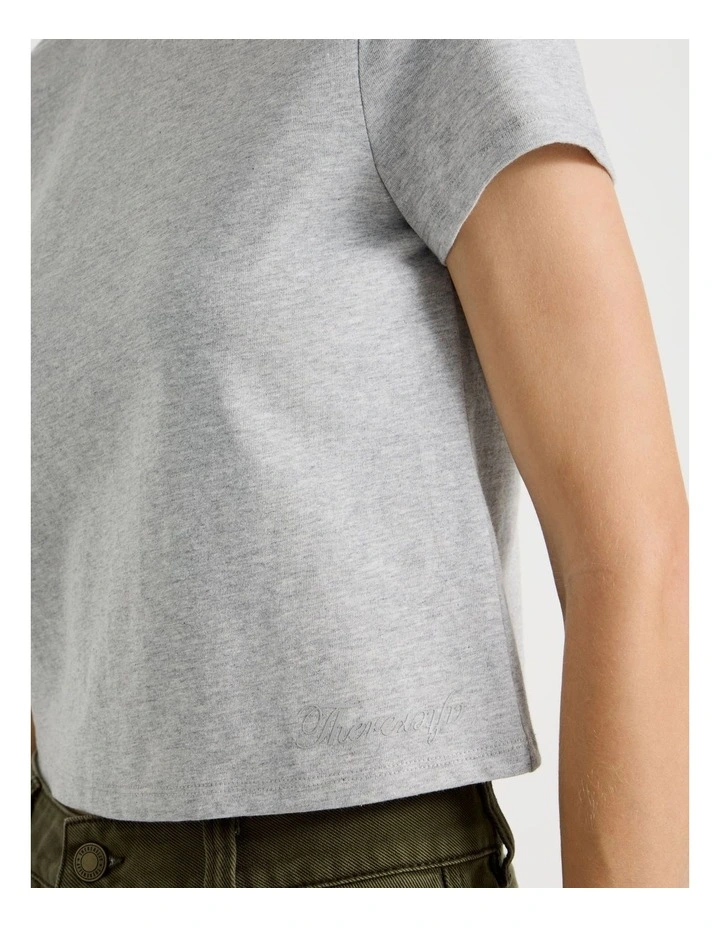 Short Sleeve Crop Tee in Grey Marle image 4