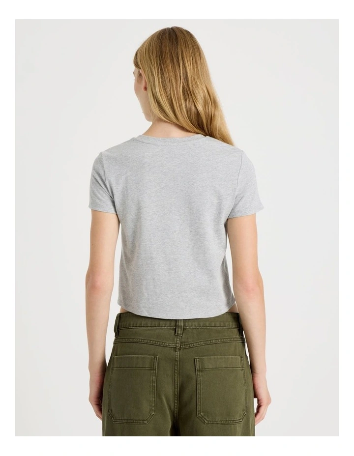 Short Sleeve Crop Tee in Grey Marle image 5