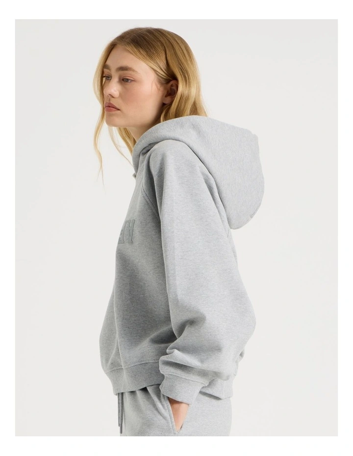 Raglan Hoodie in Grey Marle image 4