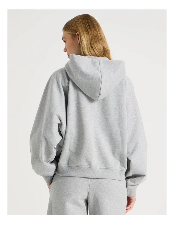 Raglan Hoodie in Grey Marle image 6