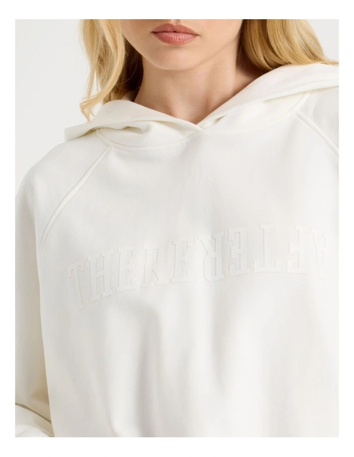 Raglan Hoodie in White image 3