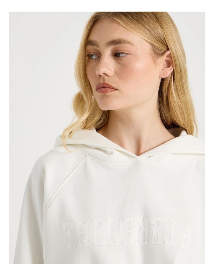 Raglan Hoodie in White image 4