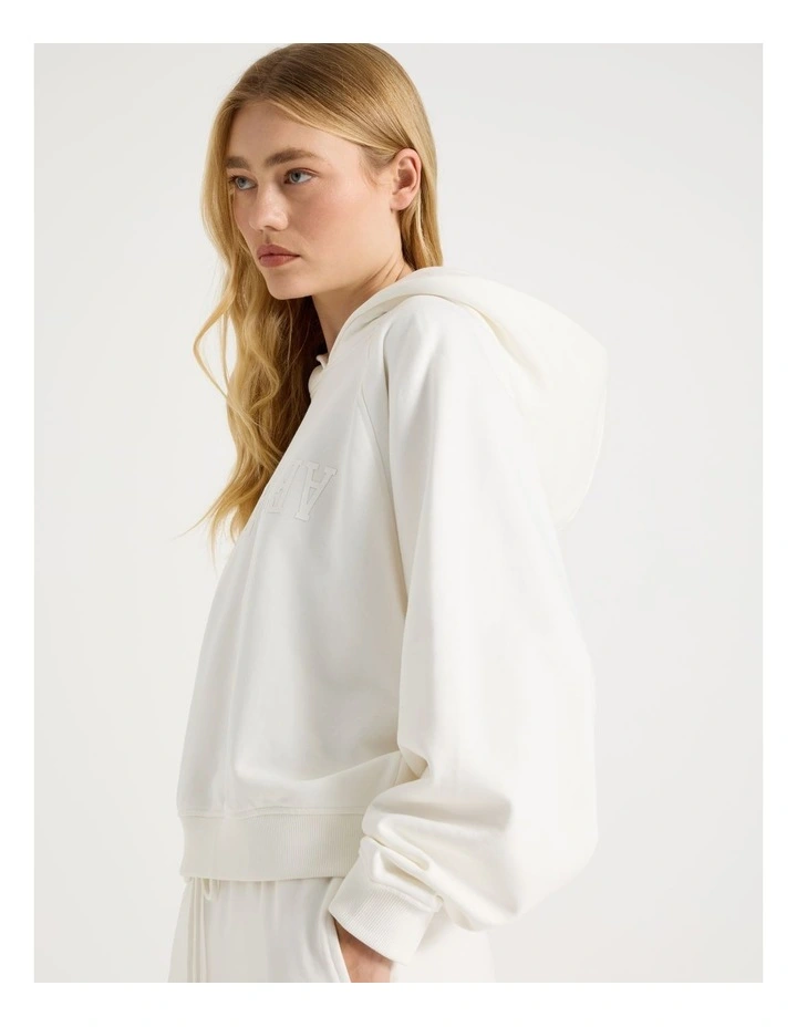 Raglan Hoodie in White image 5