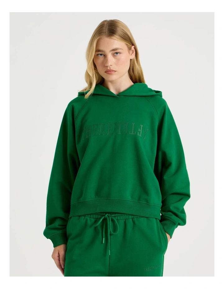 Raglan Hoodie in Green image 3