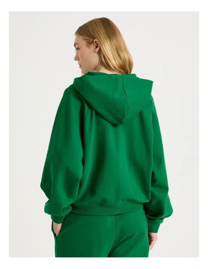 Raglan Hoodie in Green image 5