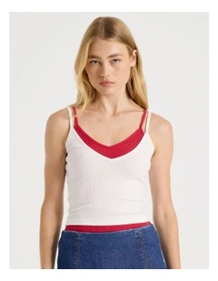 Double Layer Cami in White