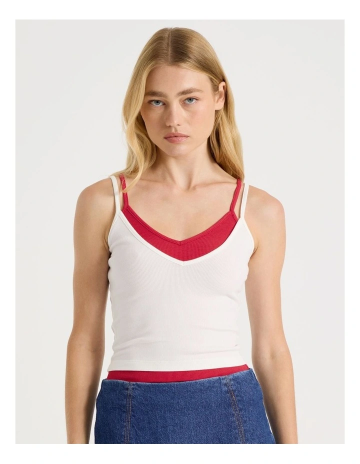 Double Layer Cami in White image 1
