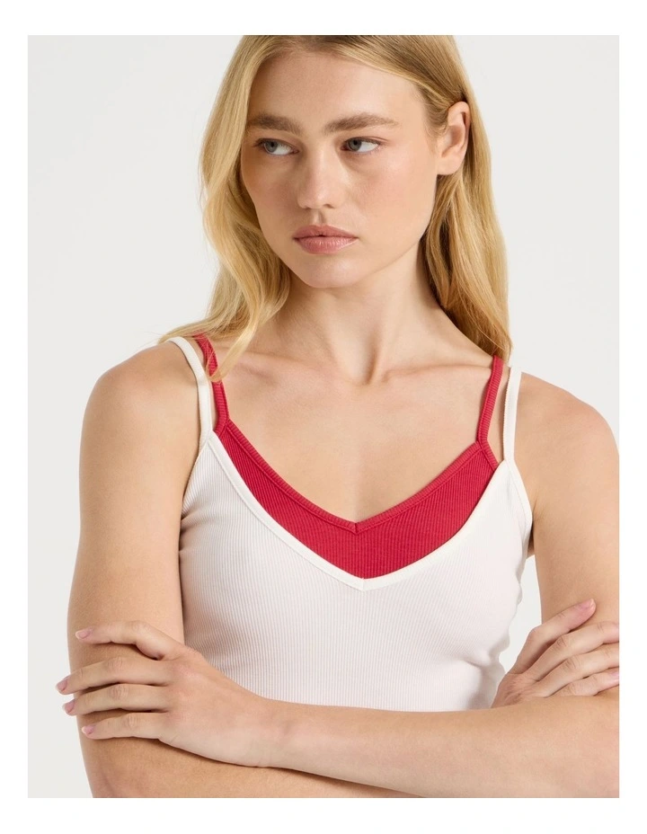 Double Layer Cami in White image 3