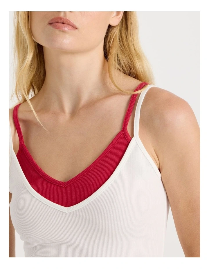 Double Layer Cami in White image 4