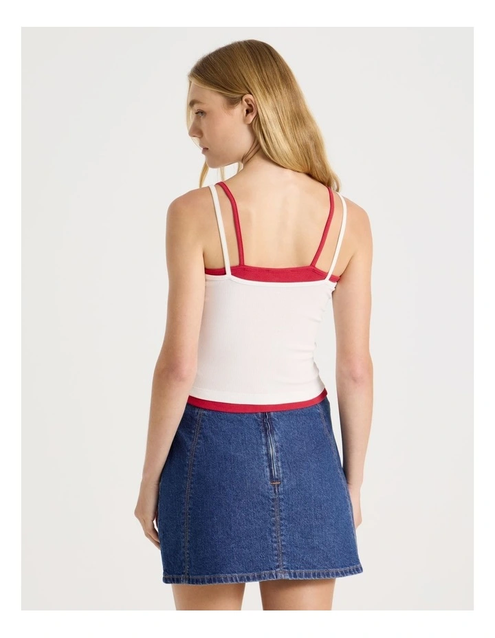 Double Layer Cami in White image 5