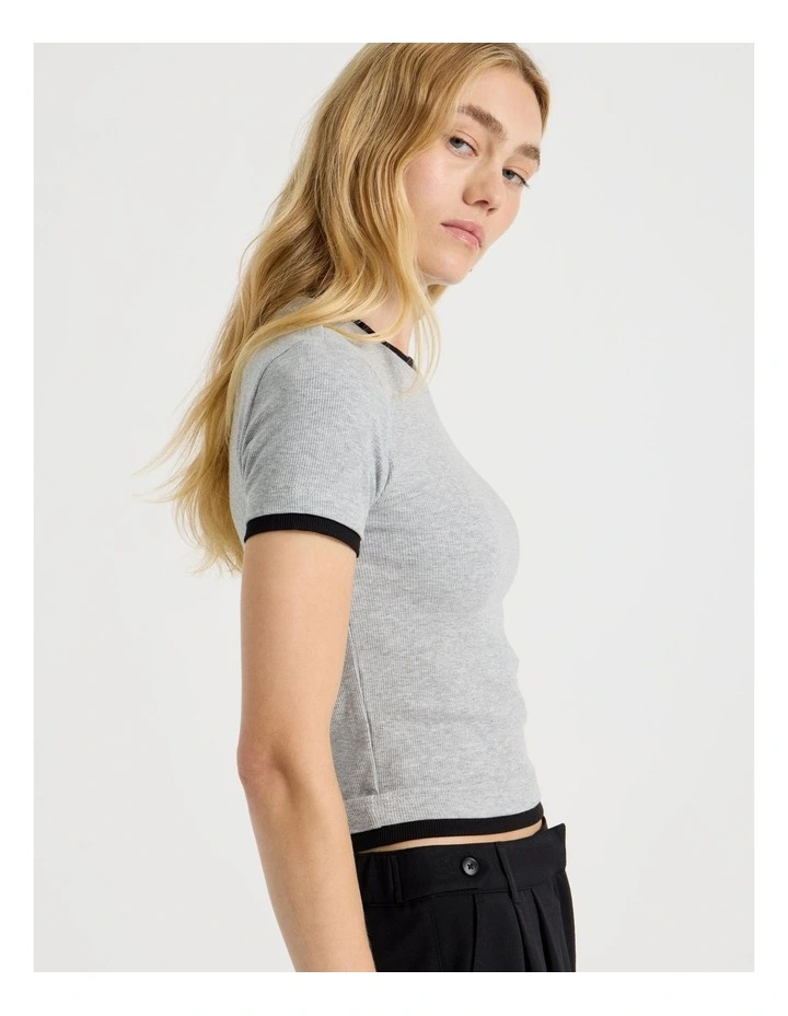 Double Layer Tee in Grey Marle image 5